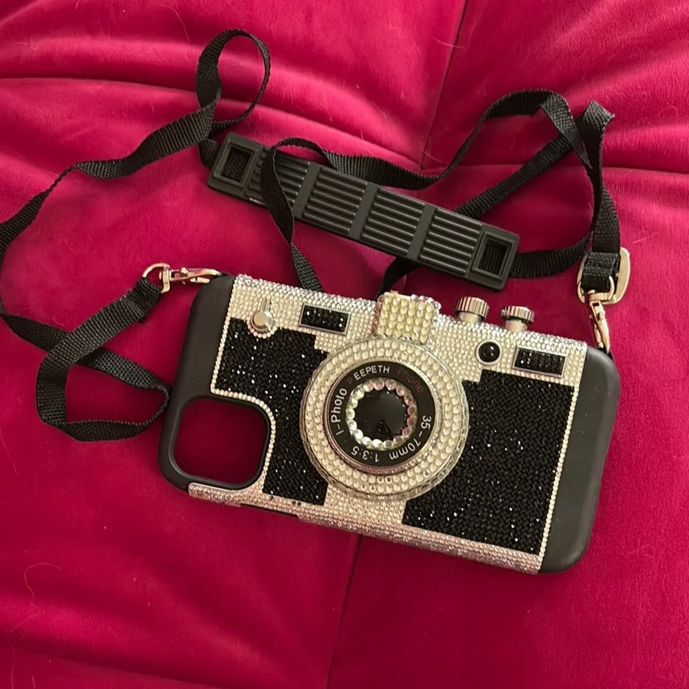 Camera Design Cell Phone Cover - Black and Silver for iPhone 8 Plus